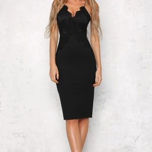 Hello Molly Golden Child Black Midi Dress